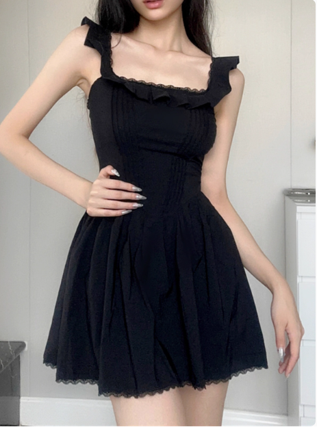 Sweet Square Neck Pleated Lace Waist 17th Birthday Homecoming Dress cc3701