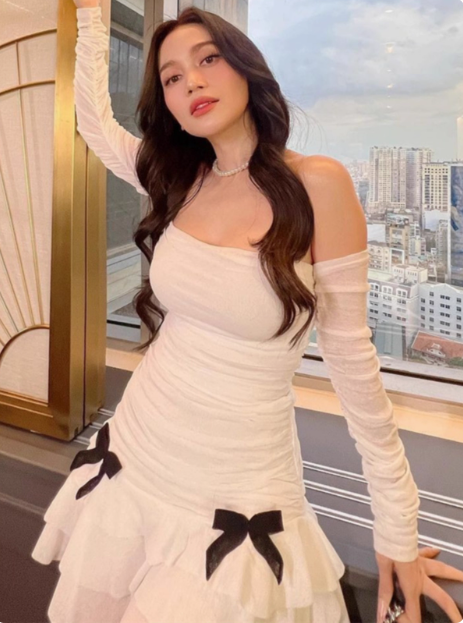 Sweet Bow Pleated Mesh Ruffle Hip Birthday Skirt Homecoming Dress cc3702