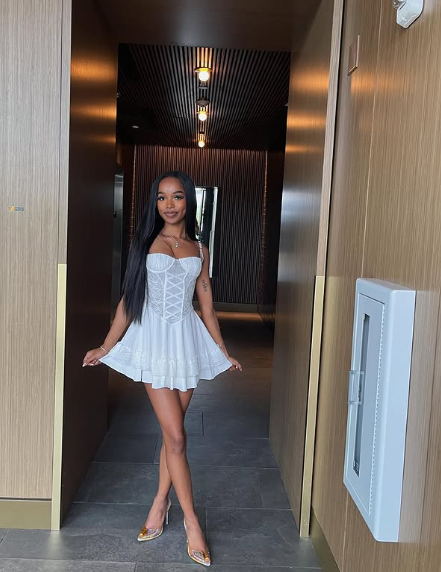 Sweet White Suspender Herringbone A-line 17th Birthday Homecoming Dress cc3705