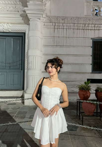 Cute Tube Top Herringbone White Irregular Birthday Dress Homecoming Dress cc3706