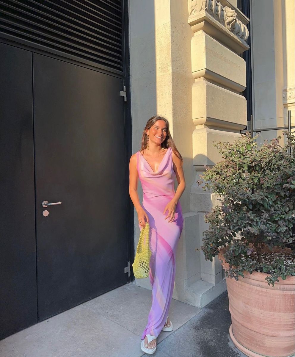 Elegant Purple Swing Collar Fitted Long Satin Prom Dress Evening Dress cc5087