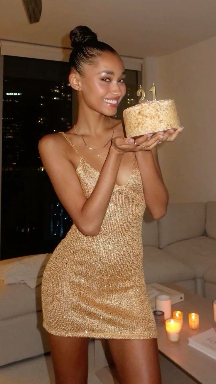 21st Birthday Strappy V Neck Gold Sequin Homecoming Dress cc3722