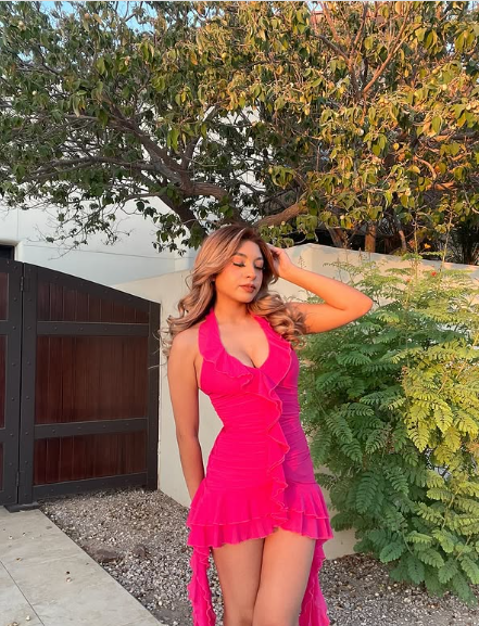 Sexy Hot Pink Halter Neck Chiffon 17th Birthday Homecoming Dress cc3727