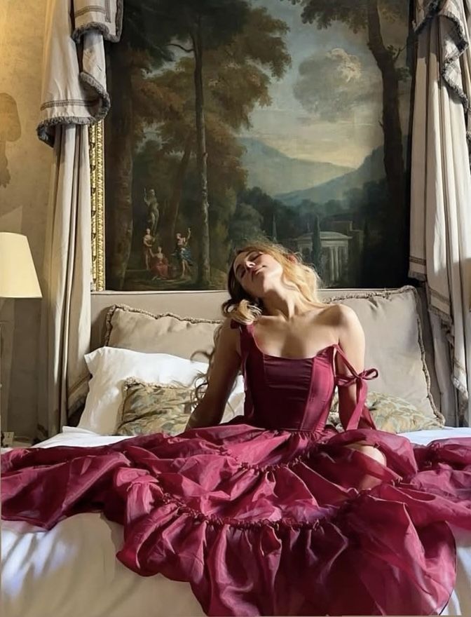 Retro Palace Burgundy A-line Bow Strap Organza Tea-length Prom Dress Evening Dress 17th Birthday Dress cc4739