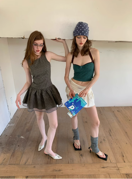 Retro Grey Polka Dot Sleeveless A-line 17th Birthday Homecoming Dress cc3749