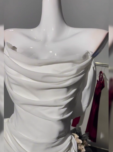 Simple Off The Shoulder Pleated Chiffon White 17th Birthday Homecoming Dress cc3752