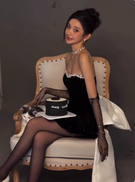 Sweet Tube Top Black Velvet Bow 19th Birthday Homecoming Dress cc3754