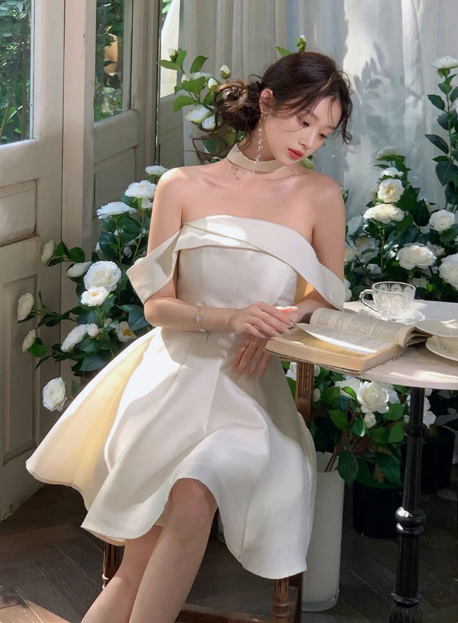 Elegant And Simple Satin One Shoulder A-line Birthday Dress Homecoming Dress cc3755