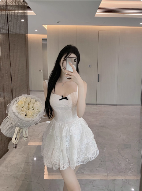 Sweet White Lace Strapless A-Line 17th Birthday Homecoming Dress cc3760