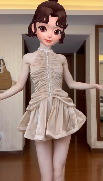 Sweet Waist Rhinestone A-line Cake Birthday Dress Homecoming Dress cc3761