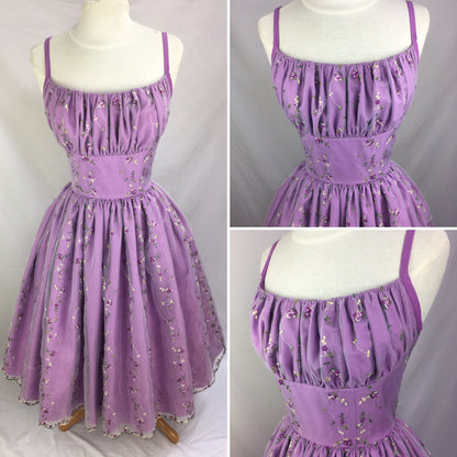 Sweet Purple Flower Embroidery Waist A-line 16th Birthday Homecoming Dress cc3767
