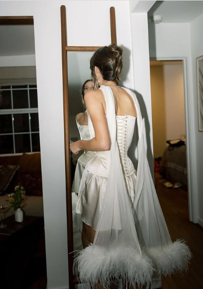 Elegant Strapless Satin Herringbone Back Tie Mini Birthday Skirt Homecoming Dress cc3768