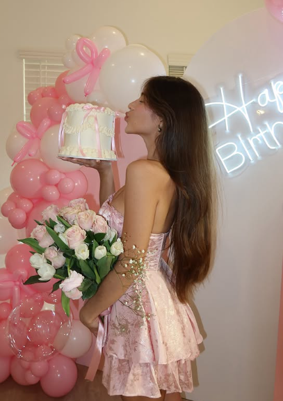 Sweet Satin Tube Top Herringbone Pink Dark Pattern A-line 17th Birthday Homecoming Dress cc3771