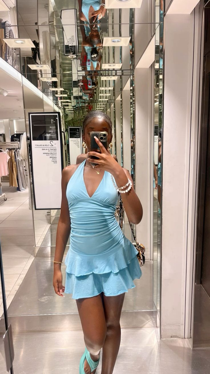 Pretty Pleated Halter Neck Mini Birthday Skirt Homecoming Dress cc3772