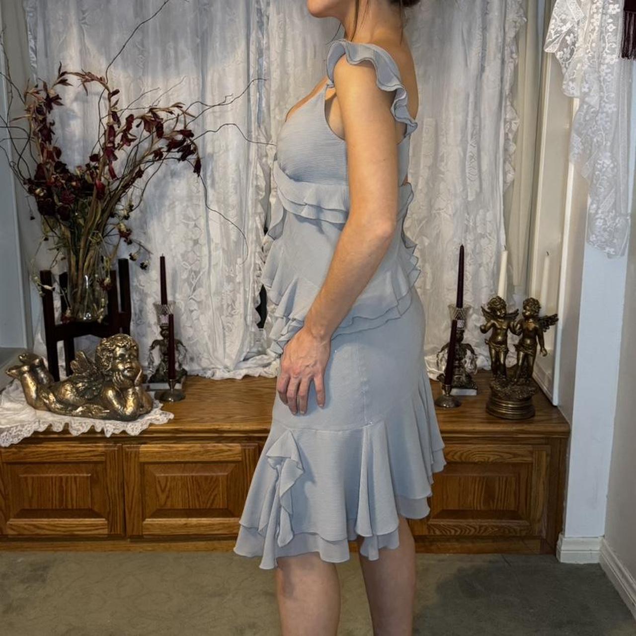 Elegant Light Blue Multi-layered Ruffled Chiffon 17th Birthday Homecoming Dress cc4395