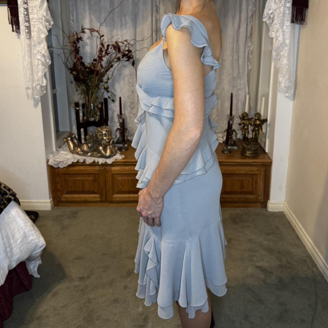 Elegant Light Blue Multi-layered Ruffled Chiffon 17th Birthday Homecoming Dress cc4395