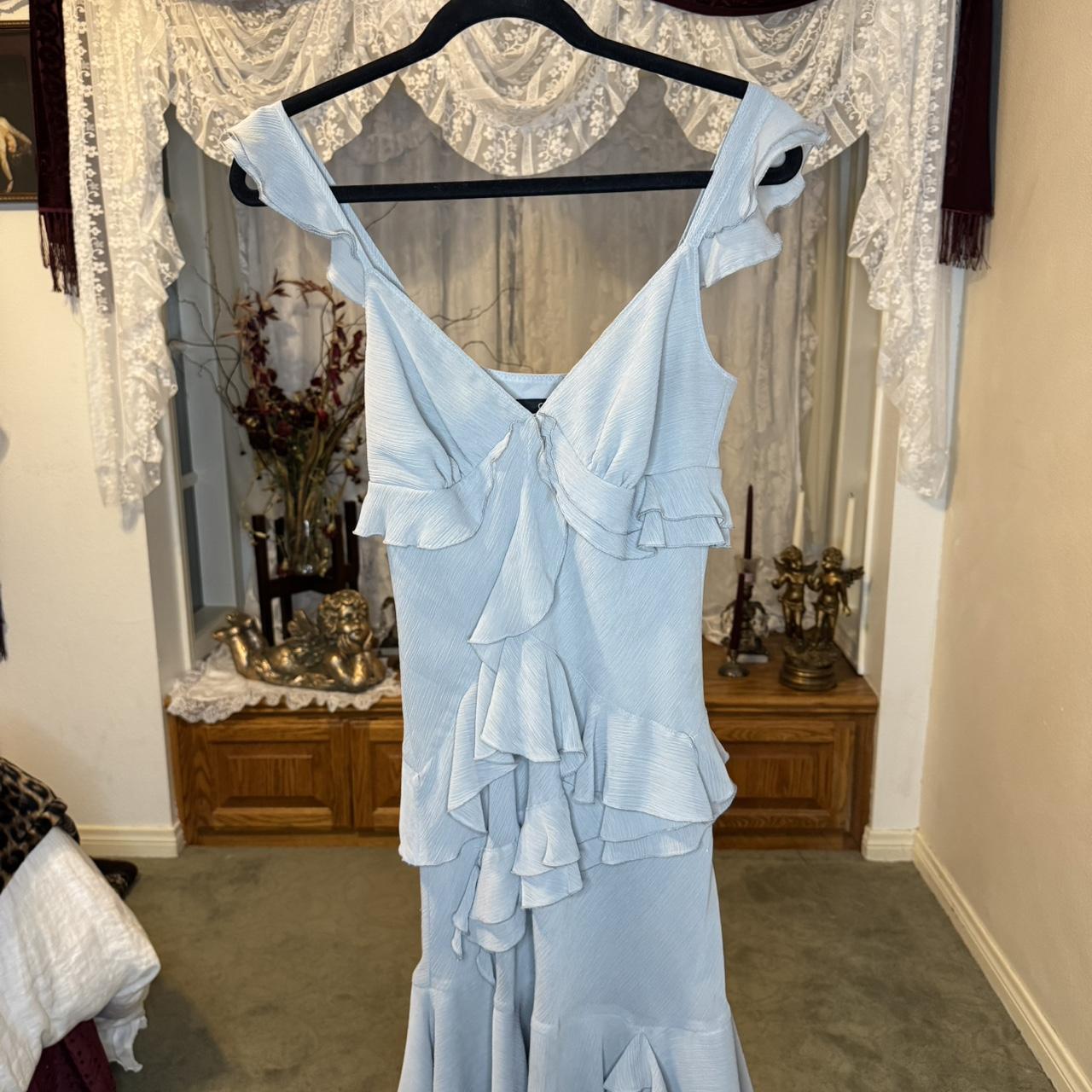 Elegant Light Blue Multi-layered Ruffled Chiffon 17th Birthday Homecoming Dress cc4395