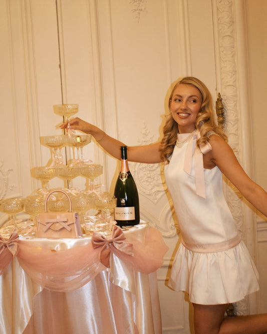 Sweet White Bow Mini Satin Birthday Party Homecoming Dress cc4396