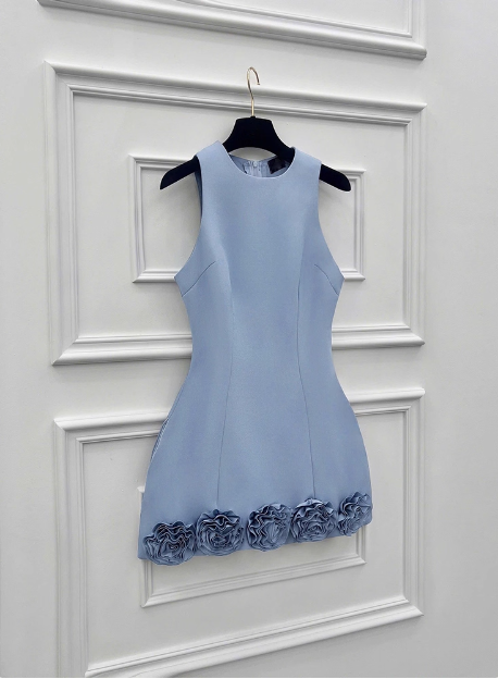 Elegant 3D Flower Satin Birthday Dress Homecoming Dress cc3805