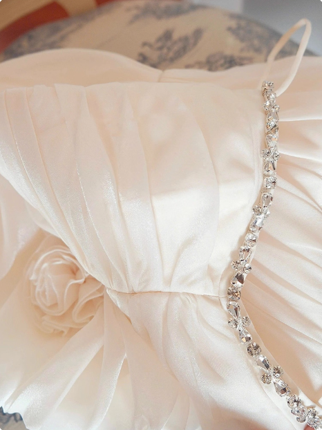 Cute Suspender 3D Flower Tulle Hip Wrap 17th Birthday Homecoming Dress cc3806