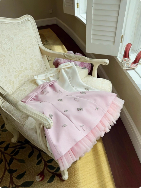 Princess Tube Top Heavy Diamond Satin A-line 17th Birthday Homecoming Dress cc3808