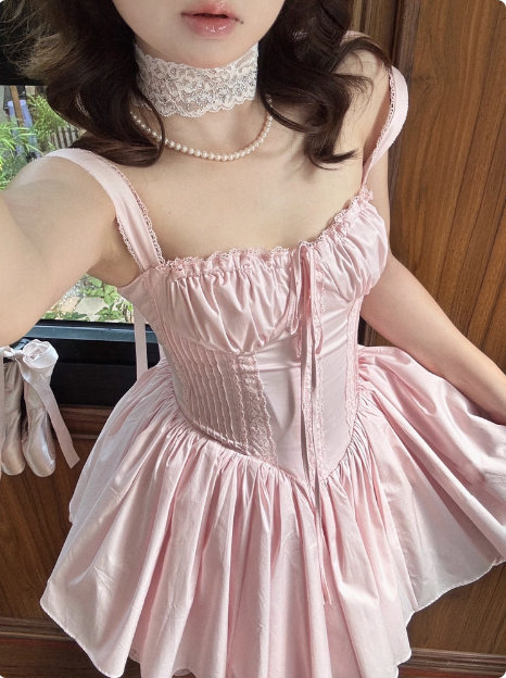 Sweet Fishbone Suspender Princess Birthday Tutu Homecoming Dress cc3818