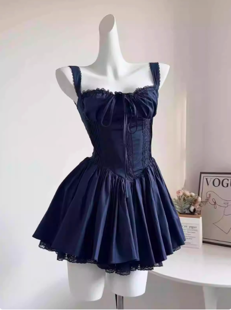 Sweet Fishbone Suspender Princess Birthday Tutu Homecoming Dress cc3818