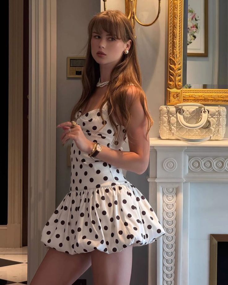 Sweet Polka Dot Sleeveless Flower Bud 16th Birthday Homecoming Dress cc4399