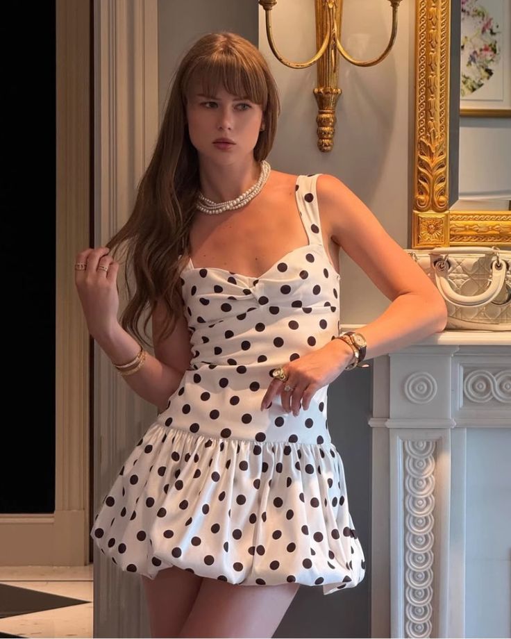 Sweet Polka Dot Sleeveless Flower Bud 16th Birthday Homecoming Dress cc4399