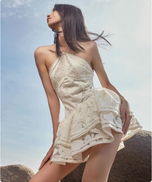 Designer Halterneck Lace A-line Birthday Mini Skirt Homecoming Dress cc3834