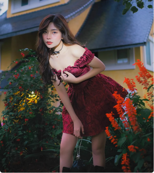 Sweet Burgundy Jacquard Shoulder Strap Waist A-line 17th Birthday Homecoming Dress cc3835