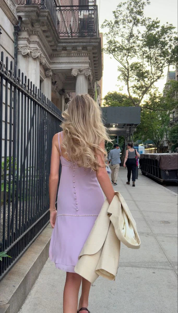 Elegant Lavender Spaghetti Strap Chiffon Waist 17th Birthday Homecoming Dress cc4400