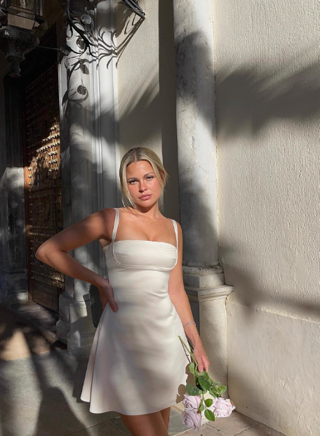 Cute Light Pink Satin Strappy A-line 17th Birthday Homecoming Dress cc3843