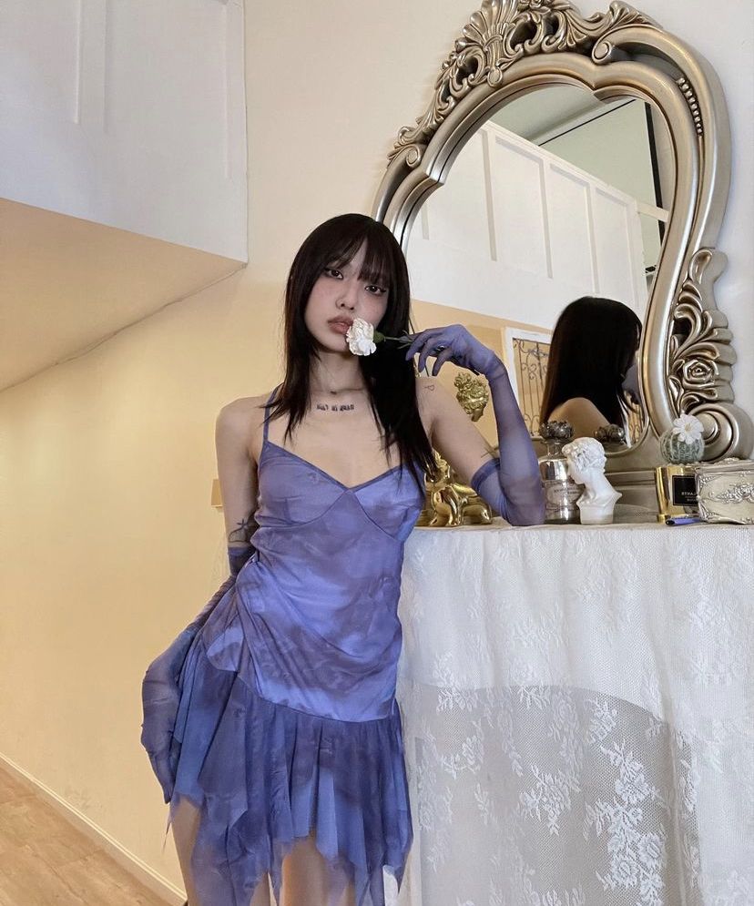 Dreamy Purple Irregular Mesh Birthday Party Homecoming Dress cc4401