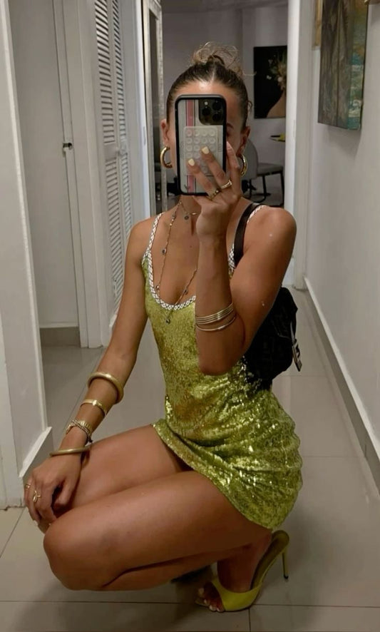 Sexy Strapless Green Sequin Birthday Short Skirt Homecoming Dress cc3866