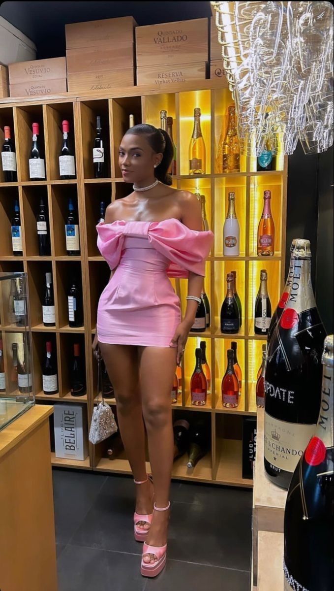 Cute Pink Bow One Shoulder Slim Fit Hip 17th Birthday Homecoming Dress cc3873