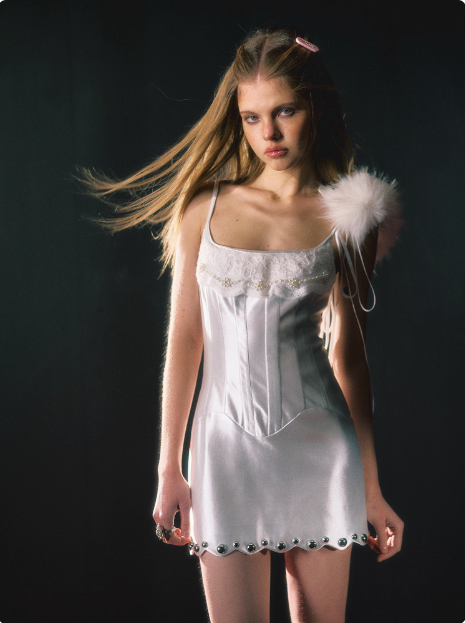 Elegant White Lace Satin Halter Birthday Short Skirt Homecoming Dress cc3899