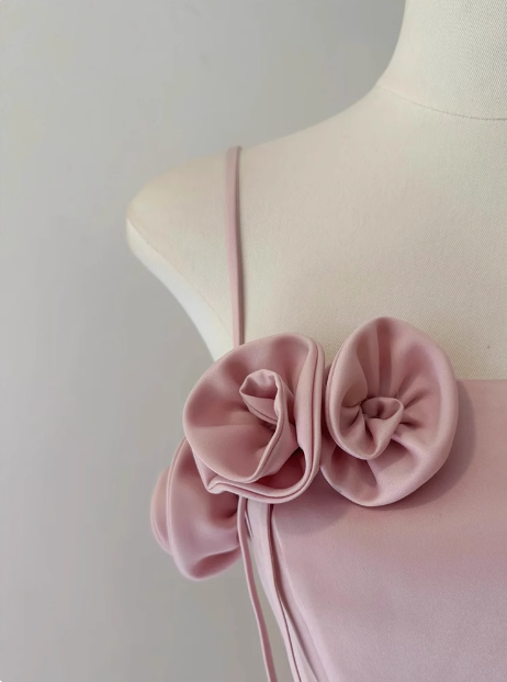 Sweet Tube Top Suspenders Waist Flower Birthday Skirt Homecoming Dress cc3906