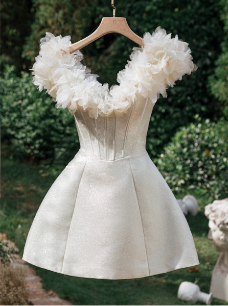 Elegant Floral Herringbone Waist 17th Birthday Homecoming Dress cc3914