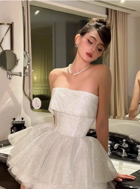 Sparkling Bandeau Waist Birthday Tutu Homecoming Dress cc3918