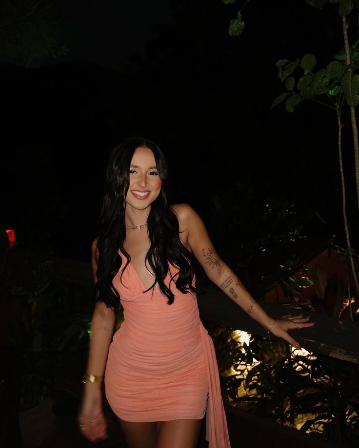 Elegant Halterneck Low-cut Grapefruit-colored Pleated Hip-hugging Birthday Skirt Homecoming Dress cc3920