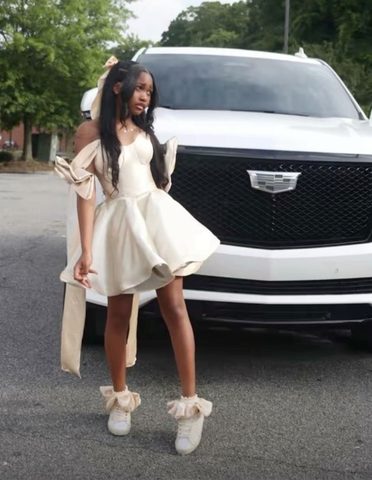 Cute Ivory Bow A-Line 17th Birthday Homecoming Dress cc3931