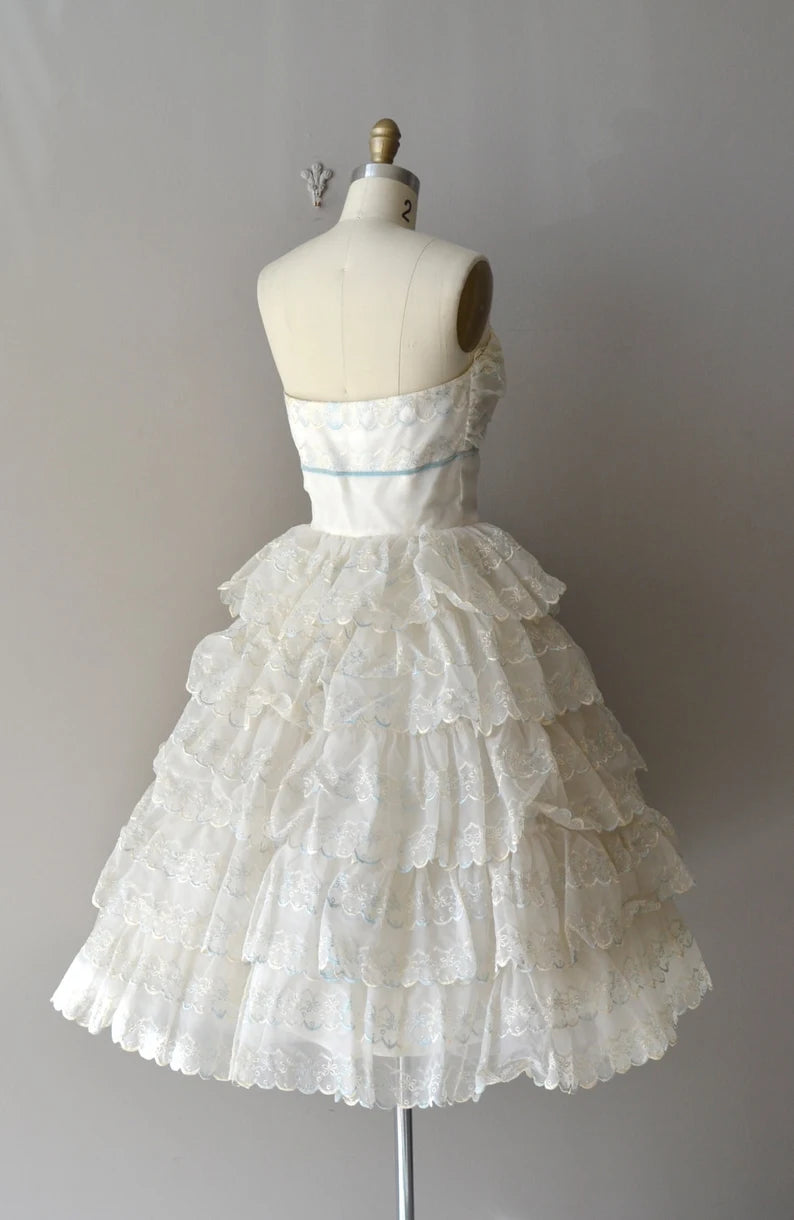 Cute White Tube Top Cake Birthday Dress Homecoming Dress cc3936