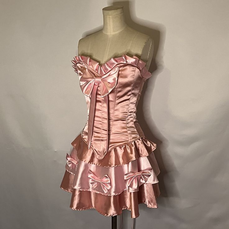 Sweet Heart Neck Pink Satin Bow 17th Birthday Homecoming Dress cc3943