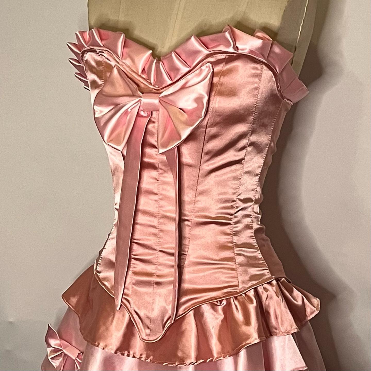 Sweet Heart Neck Pink Satin Bow 17th Birthday Homecoming Dress cc3943