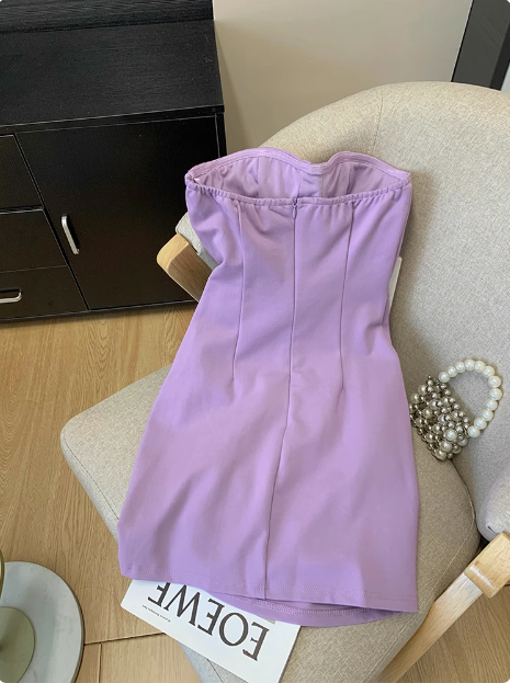 Simple Tube Top Herringbone Slim Fit 17th Birthday Homecoming Dress cc3951