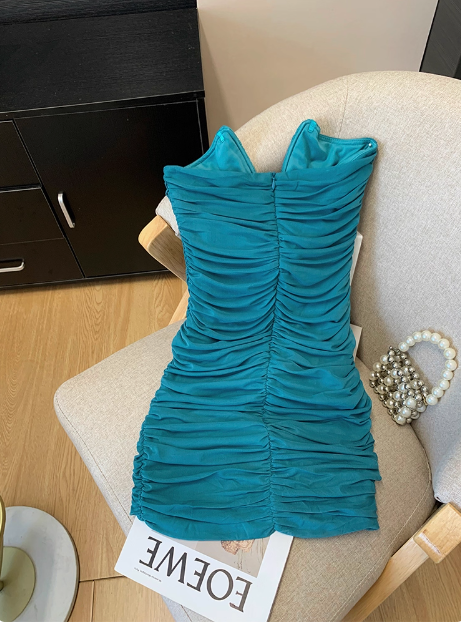 Fashion V-neck Tube Top Slim Hip Birthday Dress Homecoming Dress cc3953