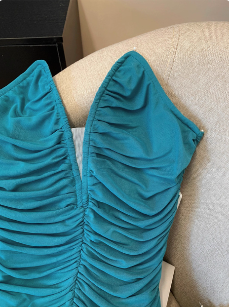 Fashion V-neck Tube Top Slim Hip Birthday Dress Homecoming Dress cc3953