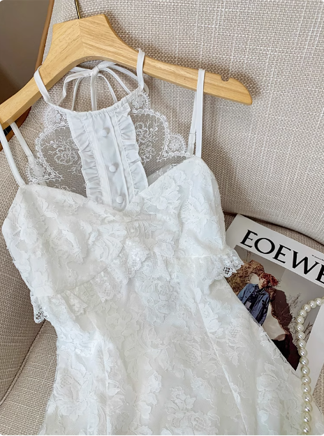 Cute Lace Sleeveless Halter Neck 17th Birthday Homecoming Dress cc3955