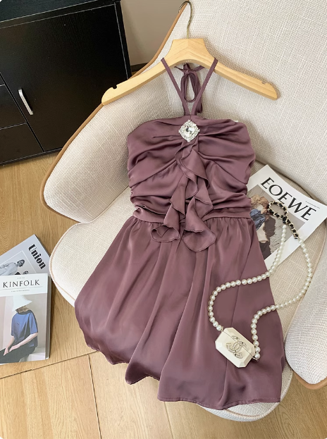 Elegant Halterneck Off-shoulder Design Birthday Dress Homecoming Dress cc3956